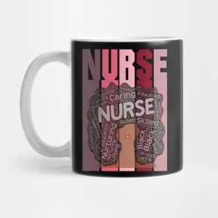 Black Nurse Words in Afro Hair Mug